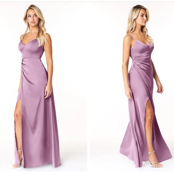 Azazie Satin Stretch Bridesmaid Dress - Picture 4 of 11
